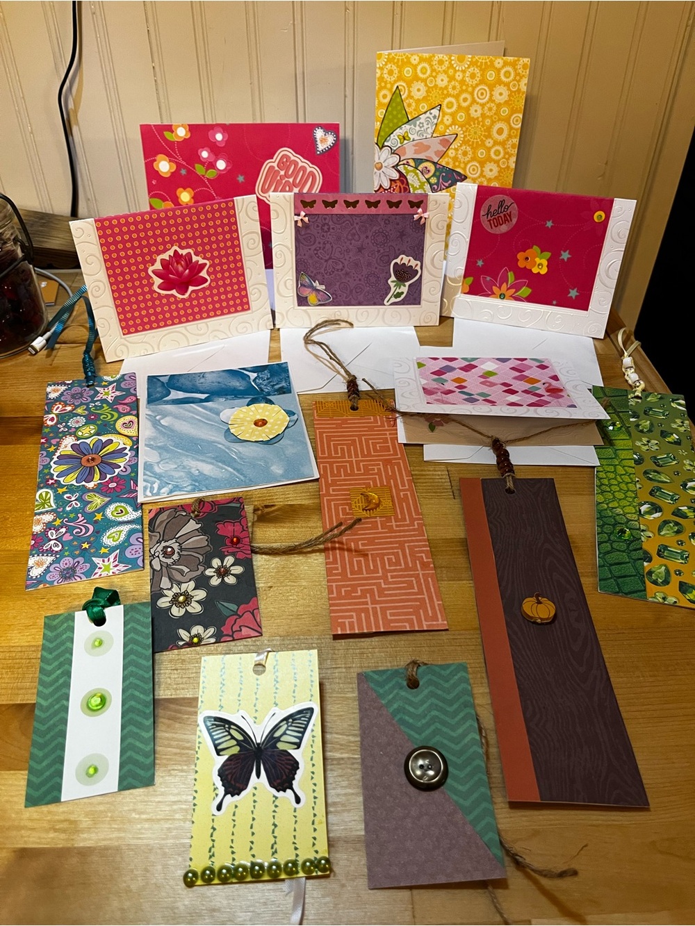 Hand Crafted cards, Bookmarks and Hang Tags